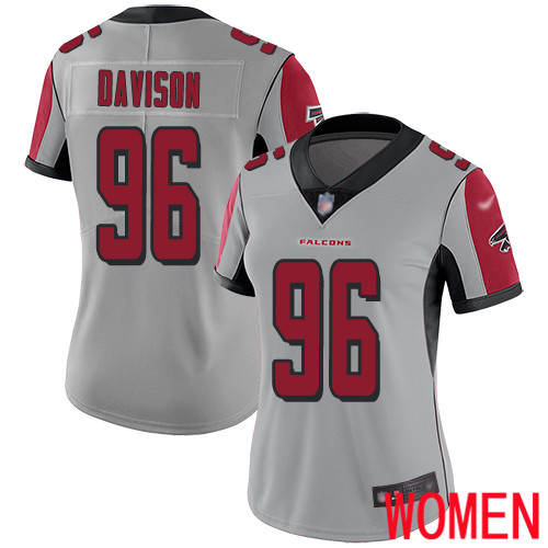 Atlanta Falcons Limited Silver Women Tyeler Davison Jersey NFL Football #96 Inverted Legend